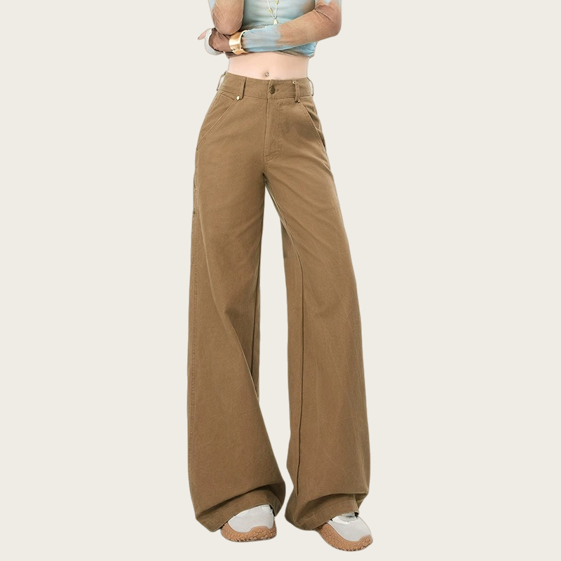 Women’s Khaki Vintage Multi-Pocket Work Pants