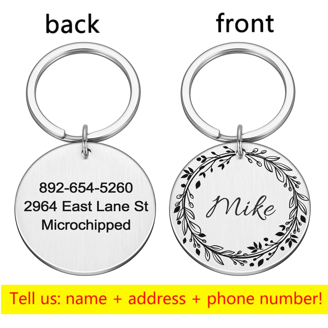HULIANFU Personalized Dog Cat Pet ID Tags  Engraved Cat Puppy  Pet ID Name Number Address Collar Tag Pendant Pet Accessories - Deanwangkt