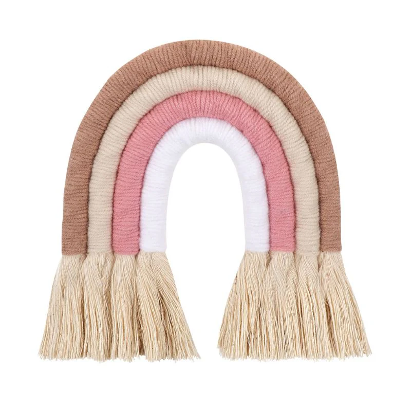 HULIANFU Macrame Rainbow Wall Hanging Decorative Colored for Boho Home Decor, Party Supplies, Baby Shower, Nursey Dorm Room - Deanwangkt