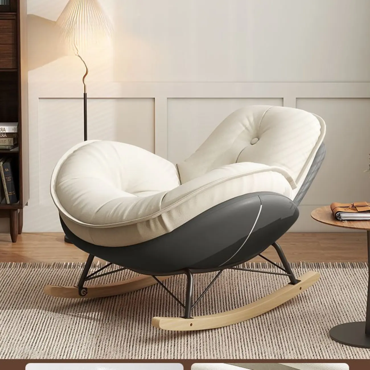 Upholstered Flared Arm Rocking Chair with Optional Ottoman