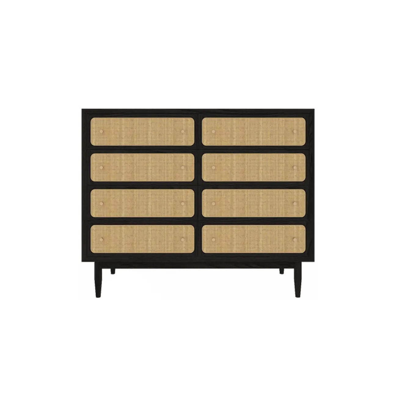 Tropical Wooden Dresser with Drawers and Gold Handles