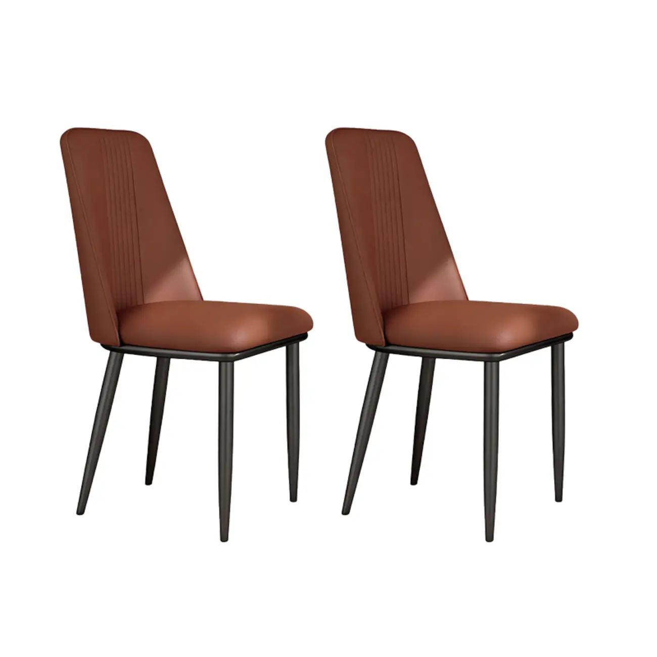 Modern Faux Leather Metal Frame Dining Chair Set of 2