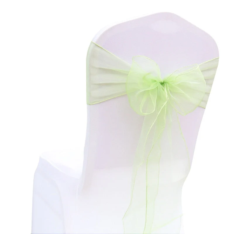 HULIANFU Wedding Decoration Organza Chair Sashes Bow For Party Christmas Halloween hotel Chair Decoration Supplies(Pack of 50pcs  pink) - Deanwangkt