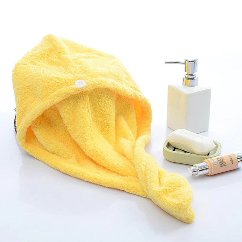 HULIANFU Women Hair Drying Hat Quick-dry Hair Towel Cap Hat Bath Hat Microfiber Solid Towel Cap Super Absorption Turban Hair Dry Cap - Deanwangkt