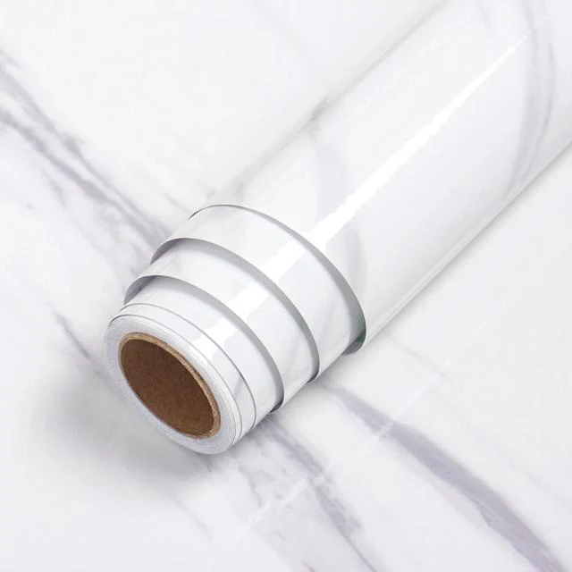 HULIANFU Wokhome Self Adhesive PVC Waterproof Oil-Proof Marble Wallpaper Contact Paper Wall Bathroom Kitchen Furniture Renovation Sticker - Deanwangkt