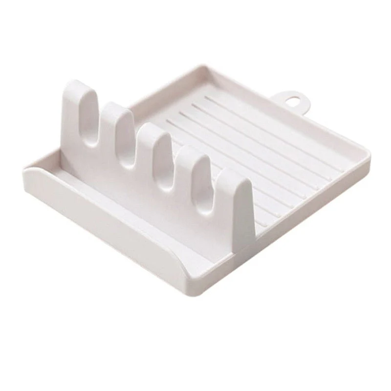 HULIANFU Kitchen Spoon Holders Fork Spatula Rack Shelf Organizer Plastic Spoon Rest Chopsticks Holder Non-slip Spoons Pad Kitchen Utensil - Deanwangkt