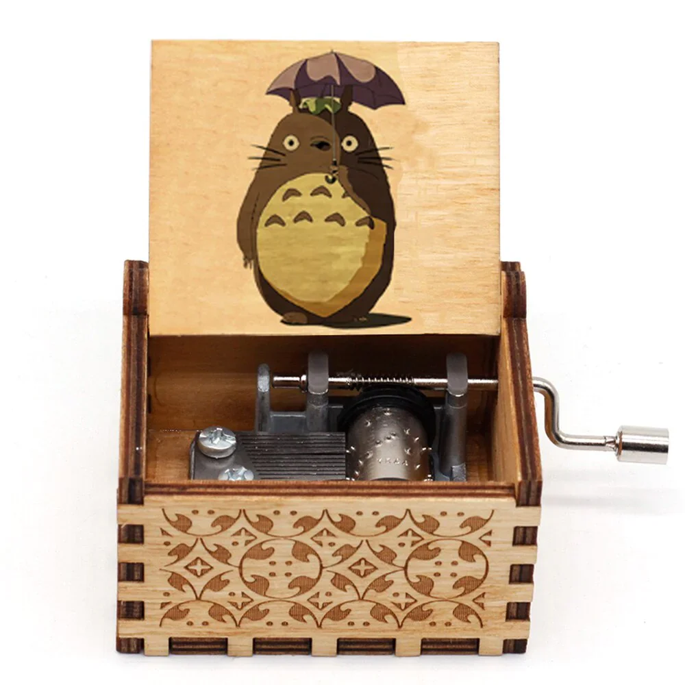 HULIANFU New Attack On Titan Queen Music Box Antique Carved Wooden Hand Cranks Power Game Crossing Rainbow Christmas Birthday Gifts - Deanwangkt