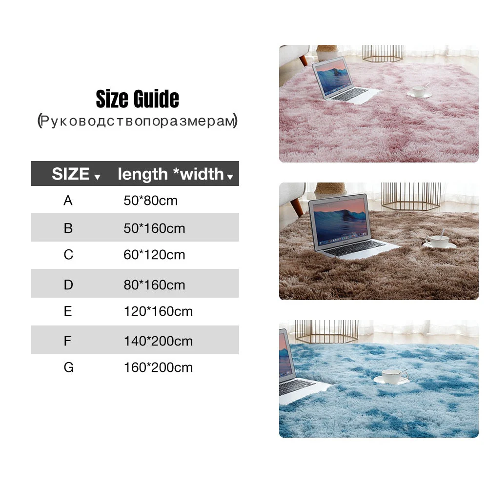 HULIANFU Thick Carpet for Living Room Plush Rug Children Bed Room Fluffy Floor Carpets Window Bedside Home Decor Rugs Soft Velvet Mat - Deanwangkt