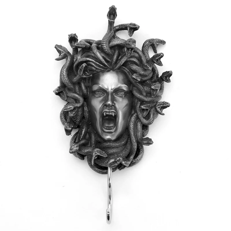 Veronese 9.1H Head Of Medusa Wall Hook Cold Cast Pewter Pewter