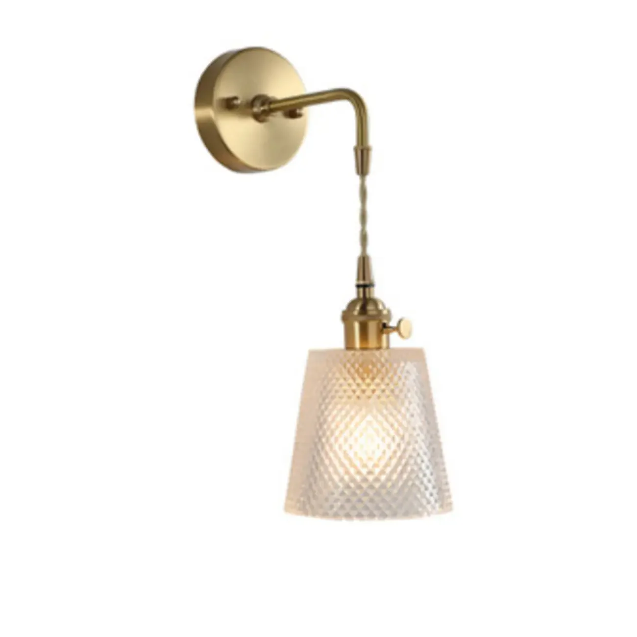 Elegant Cylinderial Gold Glass Wall Sconce