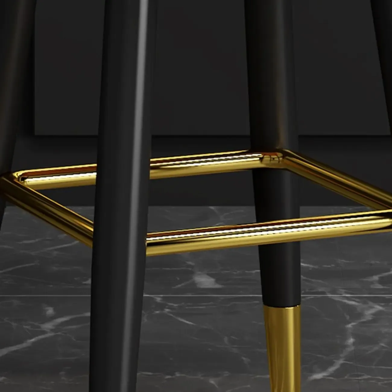 Modern Round Leather Curved Back Bar Stools