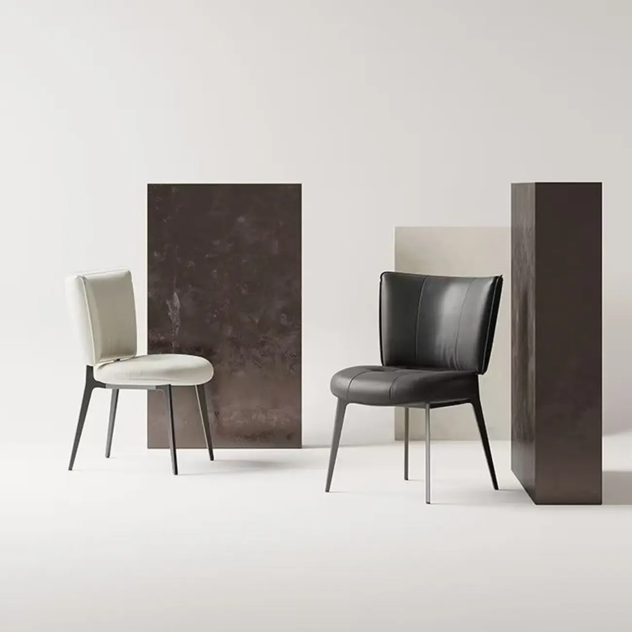 Urban Chic Curved Back Upholstered Trufted Dining Chairs