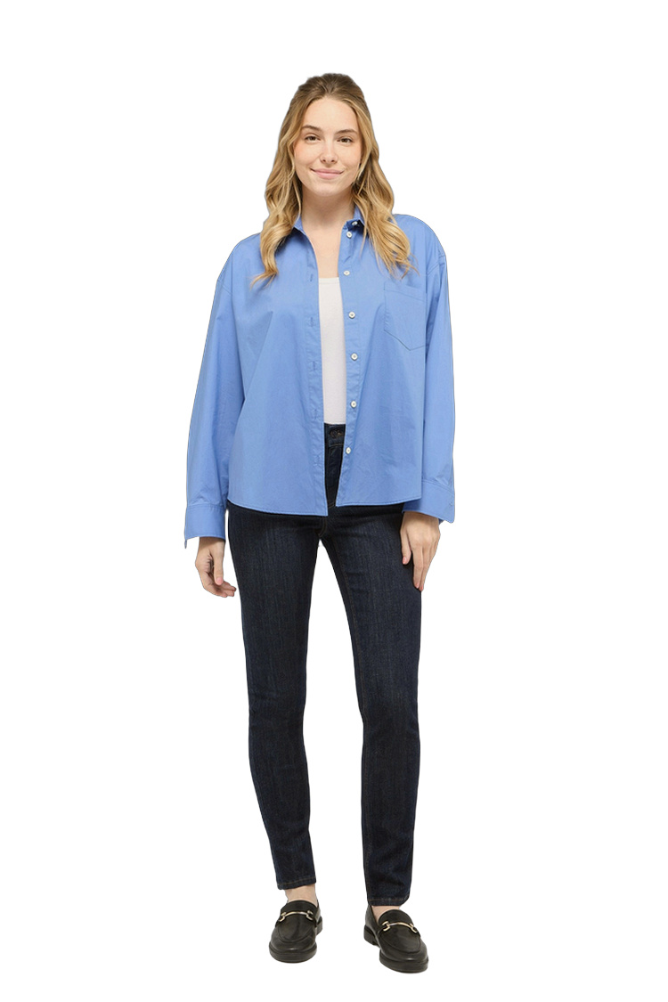 Jeans mit geradem Bein und Elasthan – Rückansicht