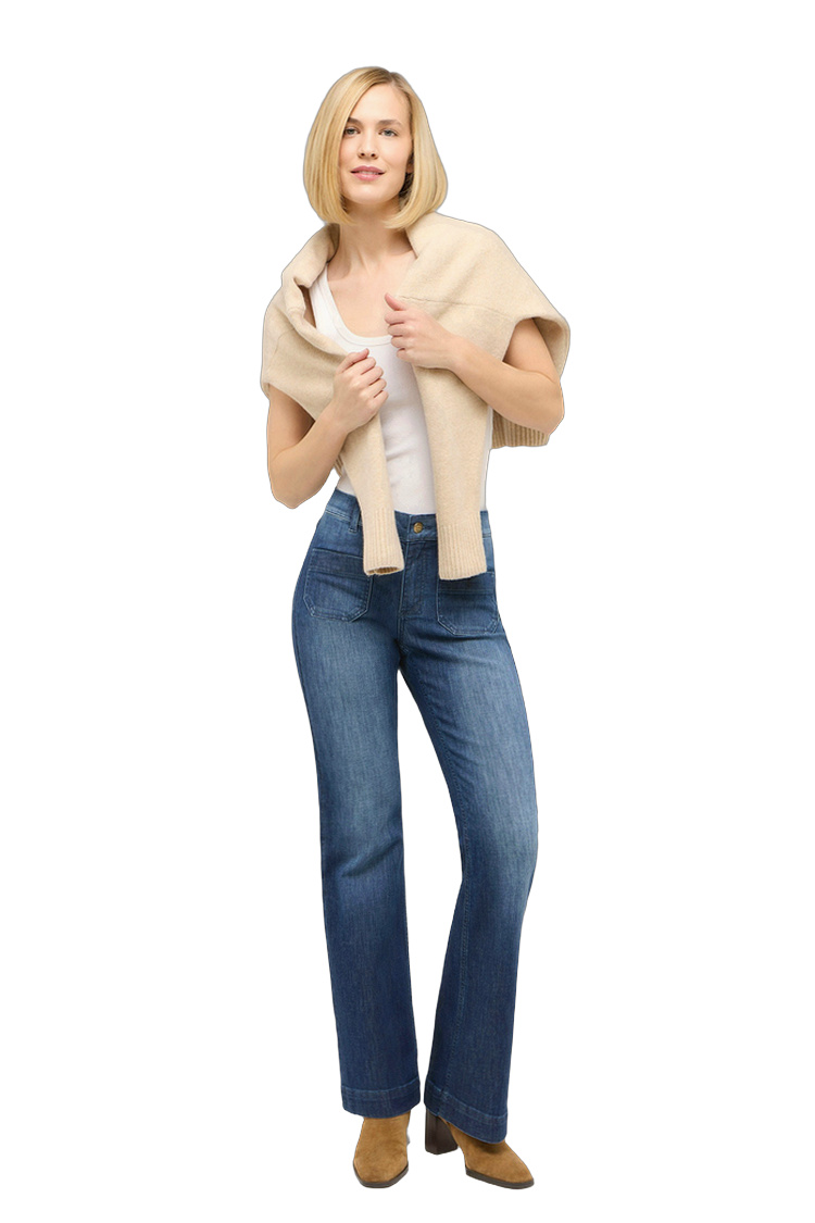 Hose mit großen Vordertaschen aus recyceltem Polyester – Rückansicht