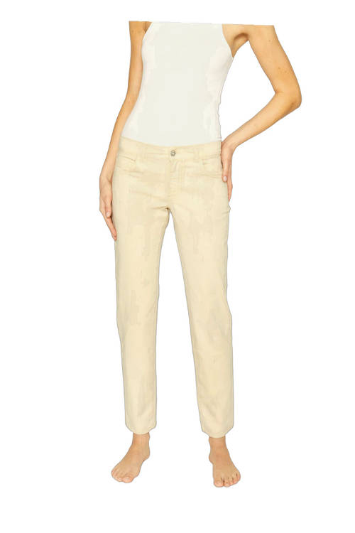 Hose straight leg damen – Hellbeige