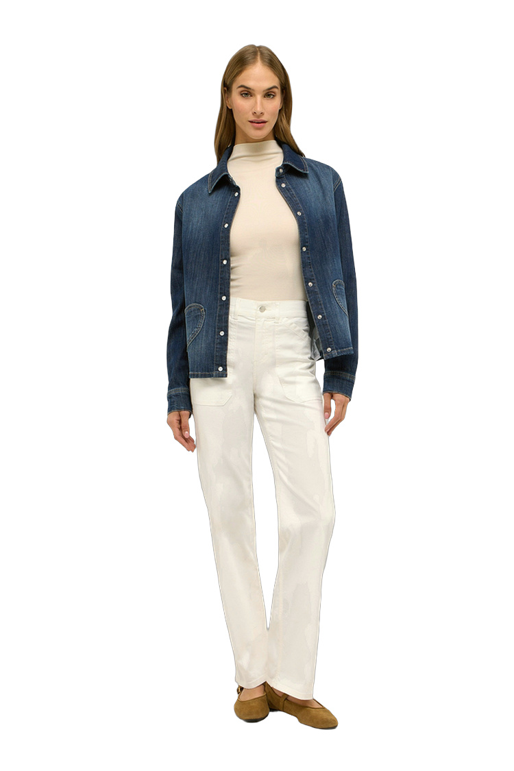 Hosejacke für Damen mit Druckknopfleiste – Rückansicht