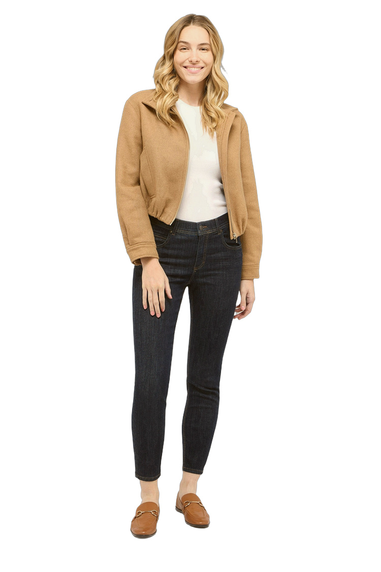 Jeans mit Elasthan und Polyester – Rückansicht