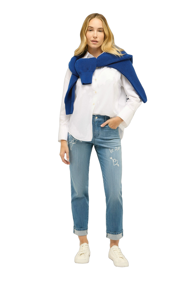 Leichte Hose mit Baumwolle und Elasthan – Rückansicht