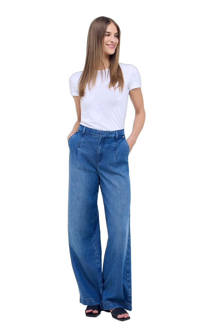 Palazzo Hose mit recycelten Materialien – Rückansicht