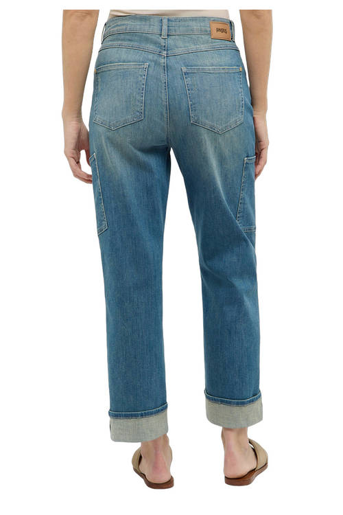 Recycelte Cargo Jeans – Vorderansicht mit Taschen