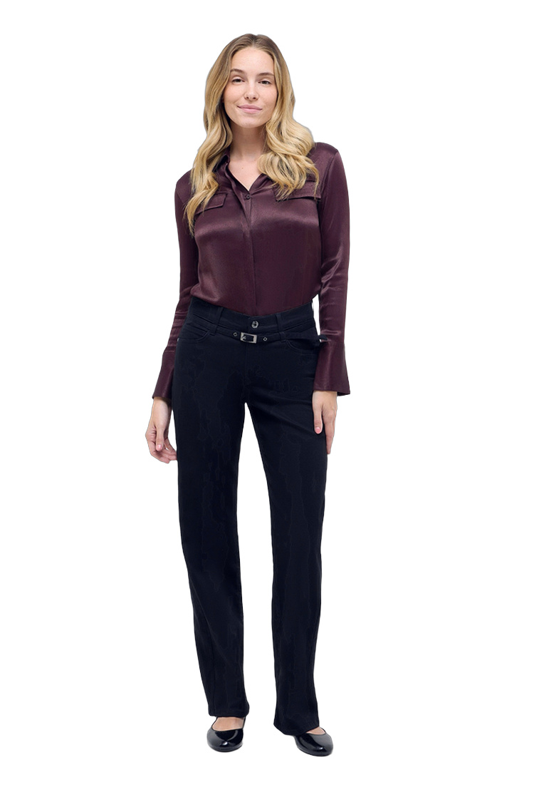 Relaxed Fit Damenhose mit Baumwolle und Elasthan – Rückansicht