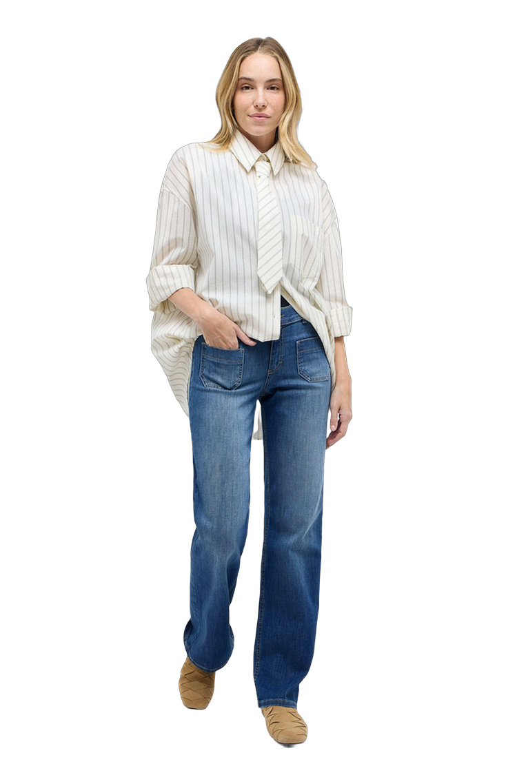 Relaxed Hose aus Baumwolle und Elasthan – Rückansicht