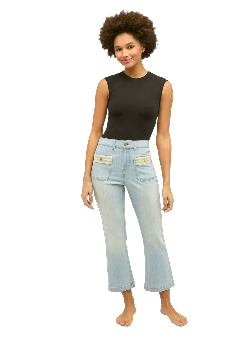 Slim Fit Bootcut Hose aus Baumwolle – Rückansicht