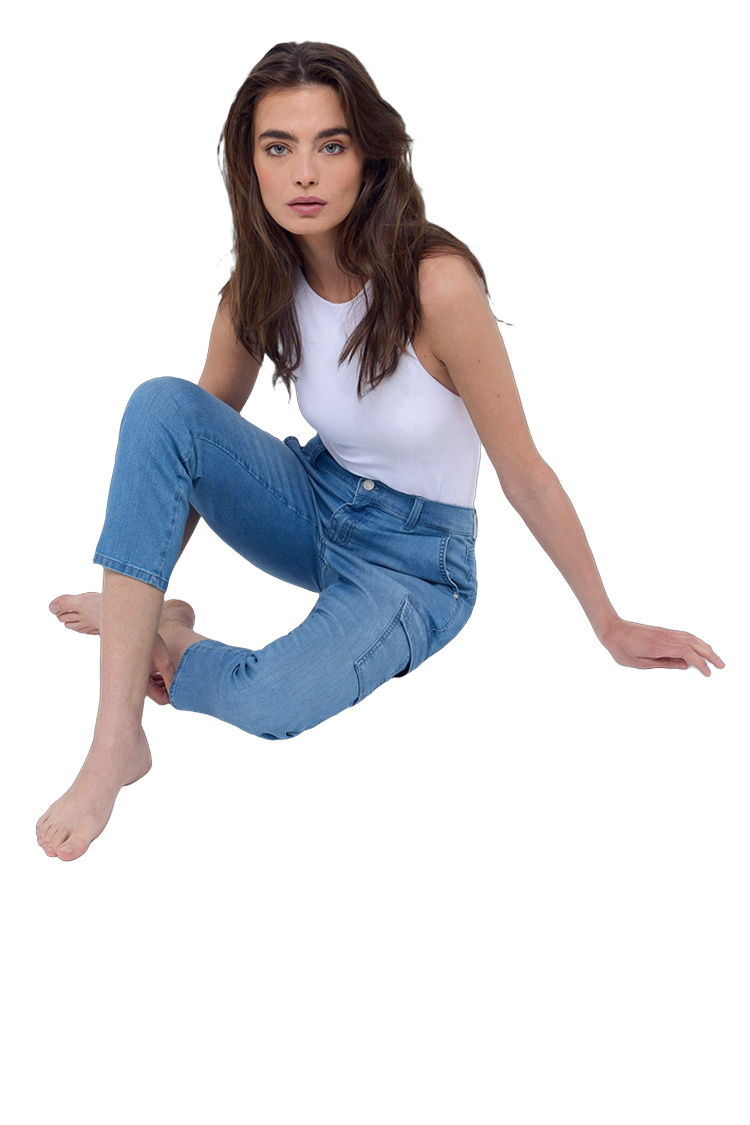 Slim Fit Cargo Hose für Damen – Rückansicht