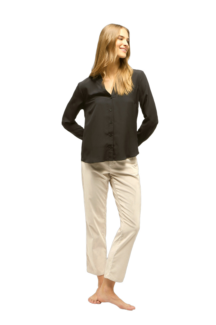 Weiche Baumwollmischung Cordhose Crop – Rückansicht