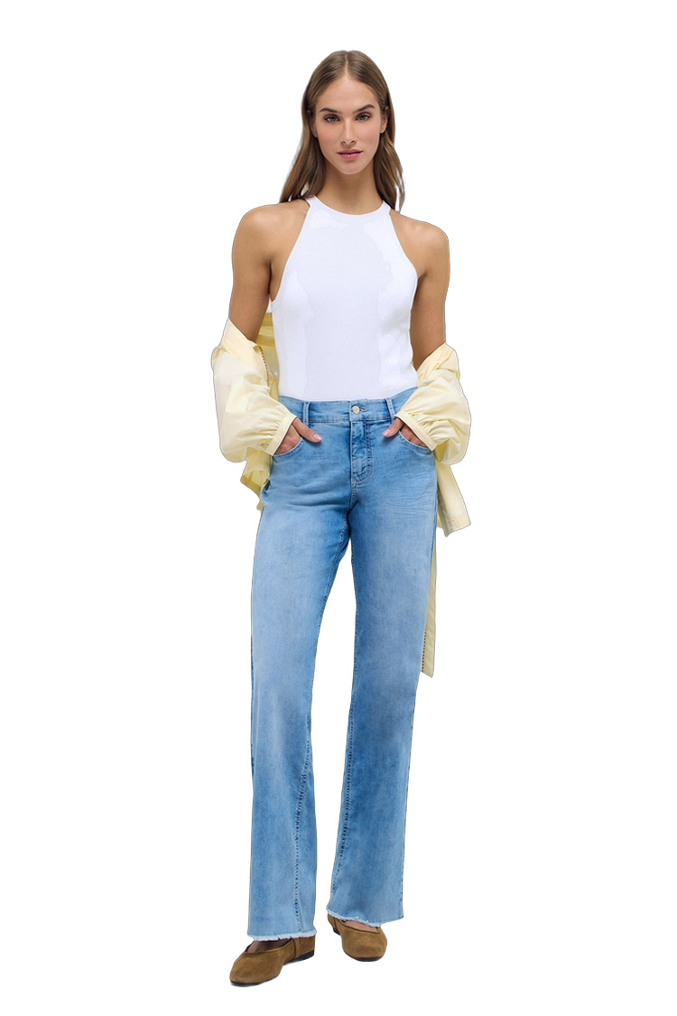 Weite Hose mit Elasthan und Polyester – Rückansicht