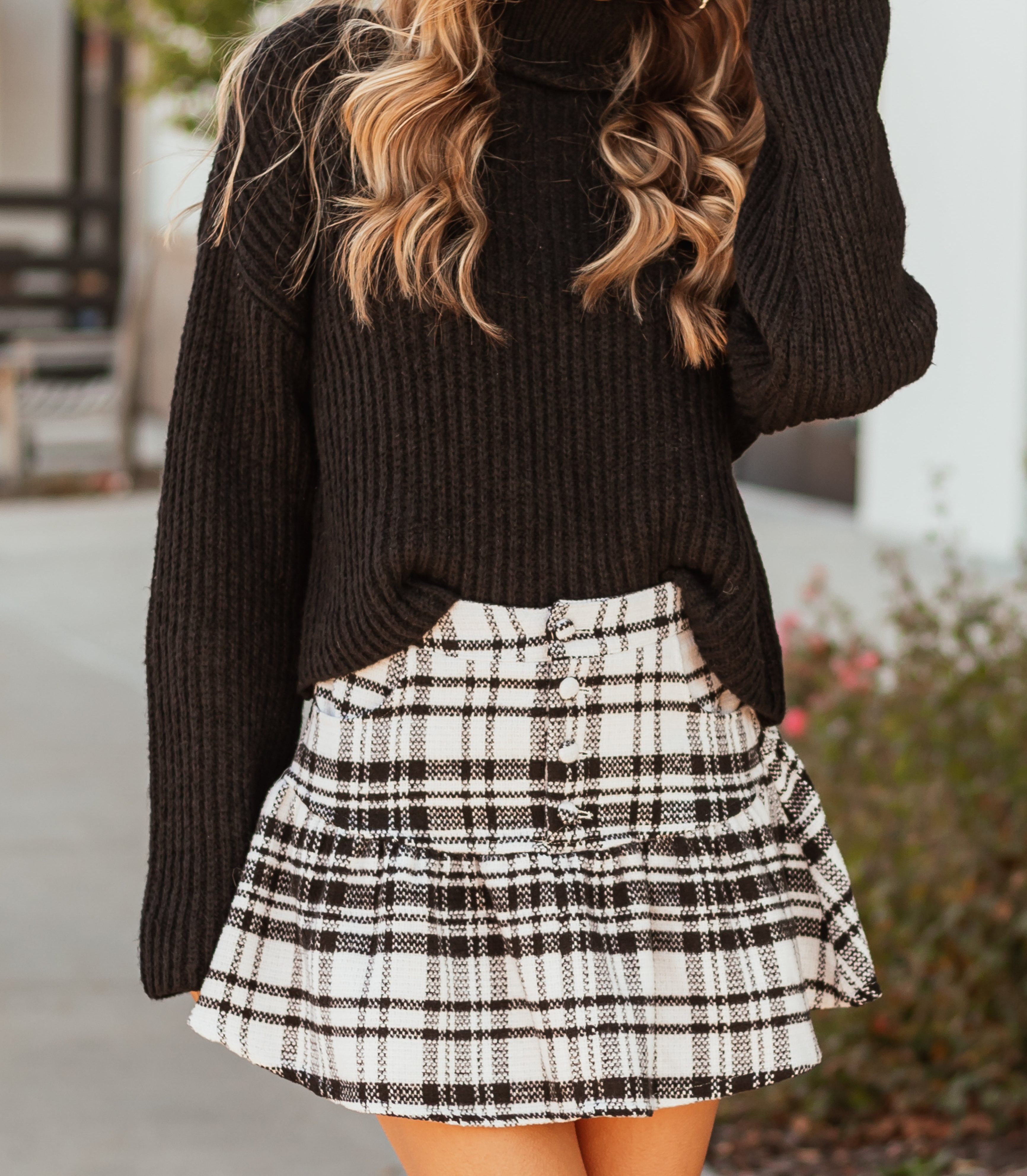 Black Long Sleeve Turtleneck Chunky Sweater