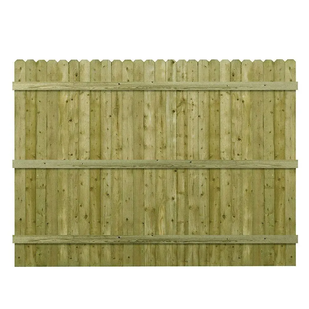 Barrette 6×8 ft Pressure-Treated Wood Privacy Fence Panel with Dog-Ear Design