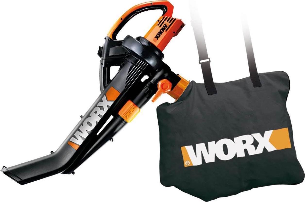 WORX WG505 Electric TriVac Blower/Mulcher/Vacuum, All-Metal System, 16:1 Mulch Ratio, 350 CFM, 75-210 MPH, Lightweight & Compact