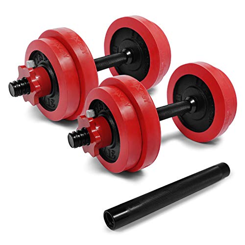 Yes4All Adjustable Dumbbells Set 60 lbs with Connector, Cast Iron Plates, Chrome Handles, Star-Lock Collars, 5-Year Warranty