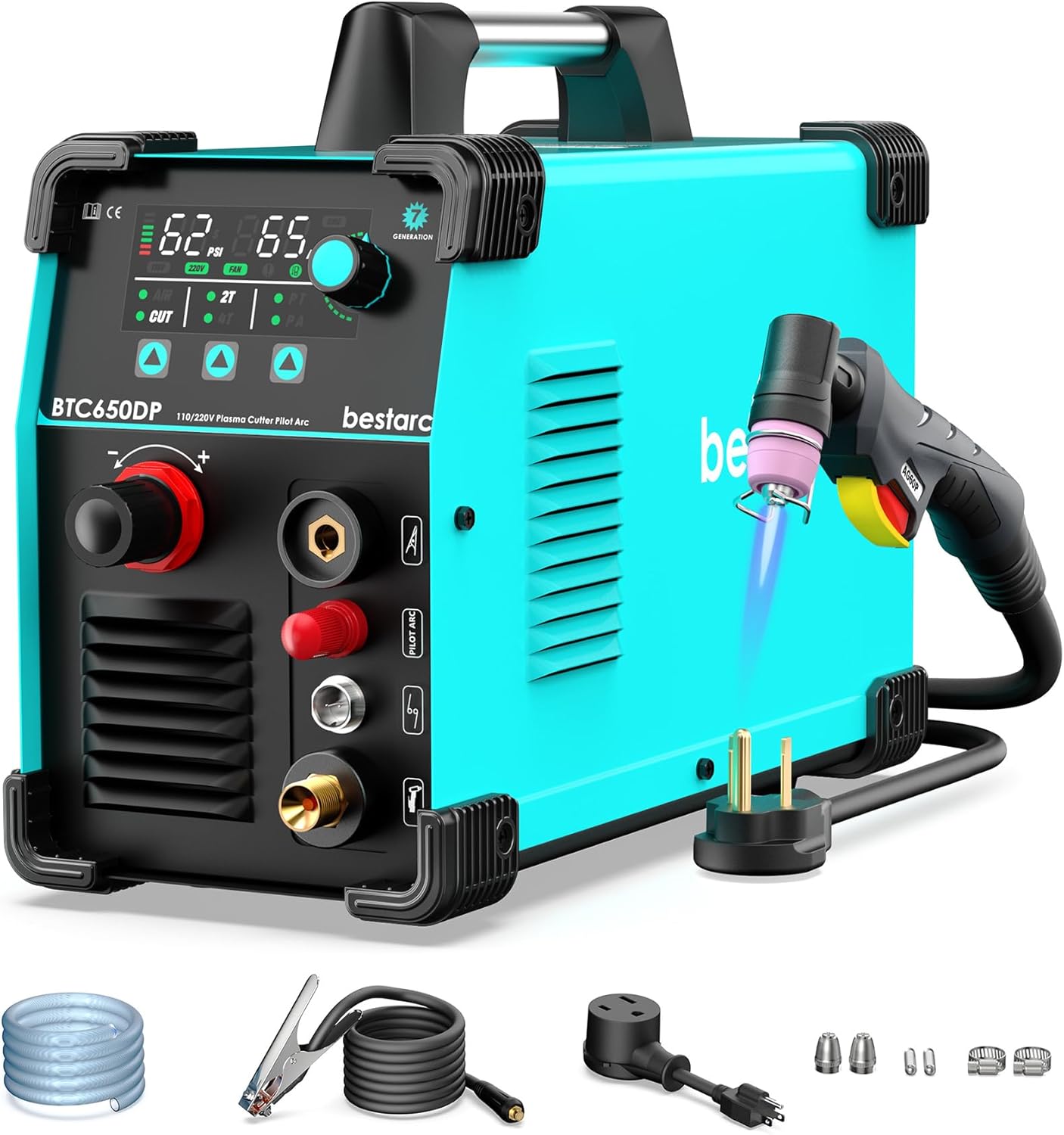 Pilot Arc BTC500DP 7th Gen 50A Plasma Cutter, Dual Voltage 110/220V, Digital Display