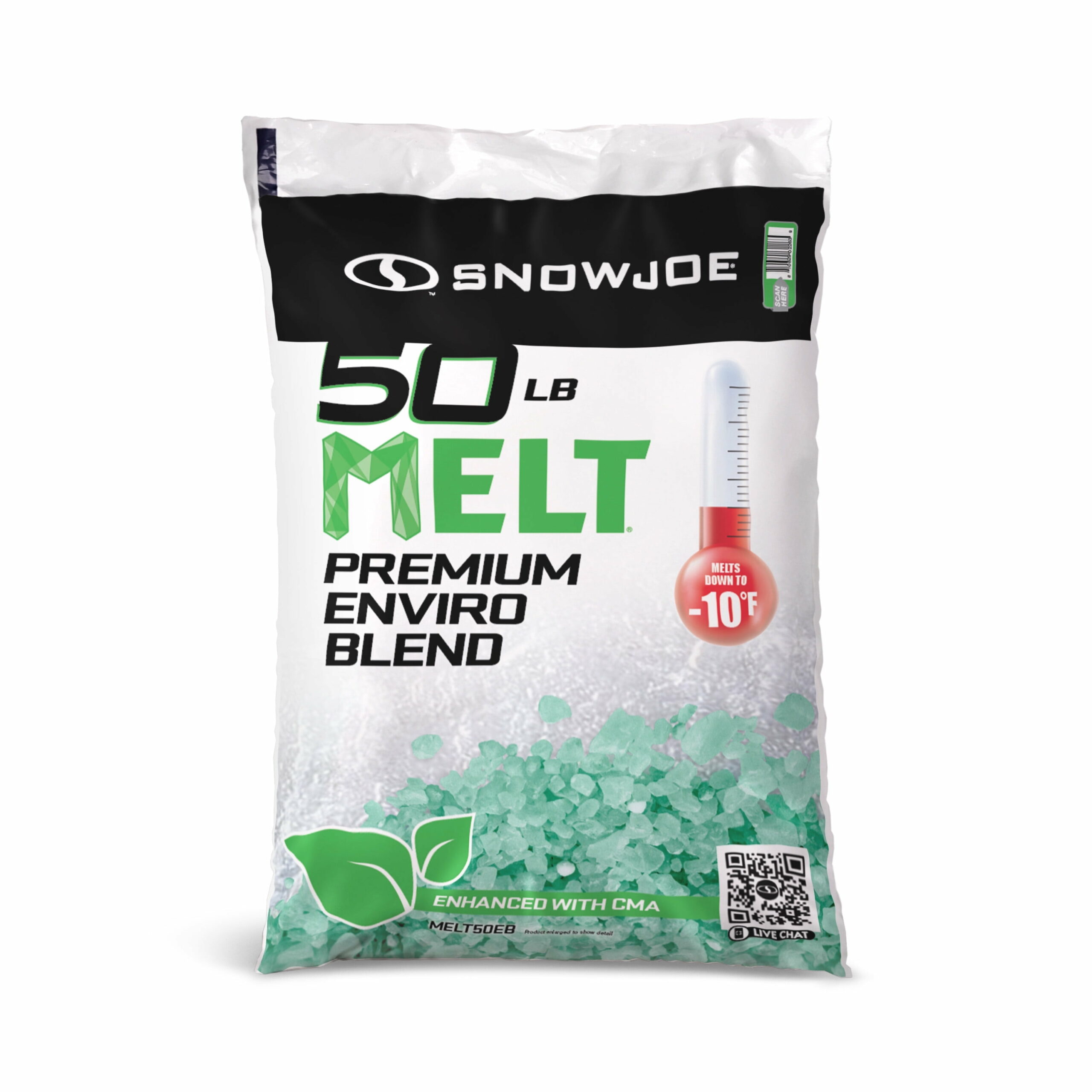 Snow Joe Melt Premium Enviro Blend Ice Melter, 50 lb Bag, Anti-Corrosion with CMA, Non-Tracking, Safe for Vegetation & Concrete