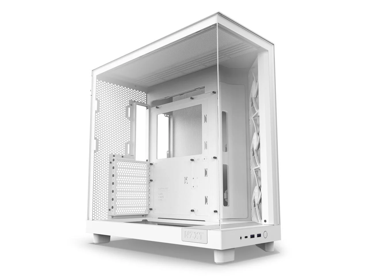 NZXT H6 FLOW White Compact Mid-Tower Case, Dual-Chamber Design, Optimized Airflow, Tempered Glass