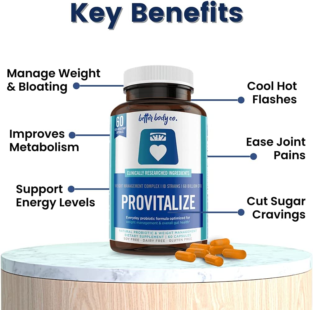 Better Body Co Provitalize Thermogenic Probiotic Menopause Supplement for Women – Boost Metabolism & Alleviate Symptoms