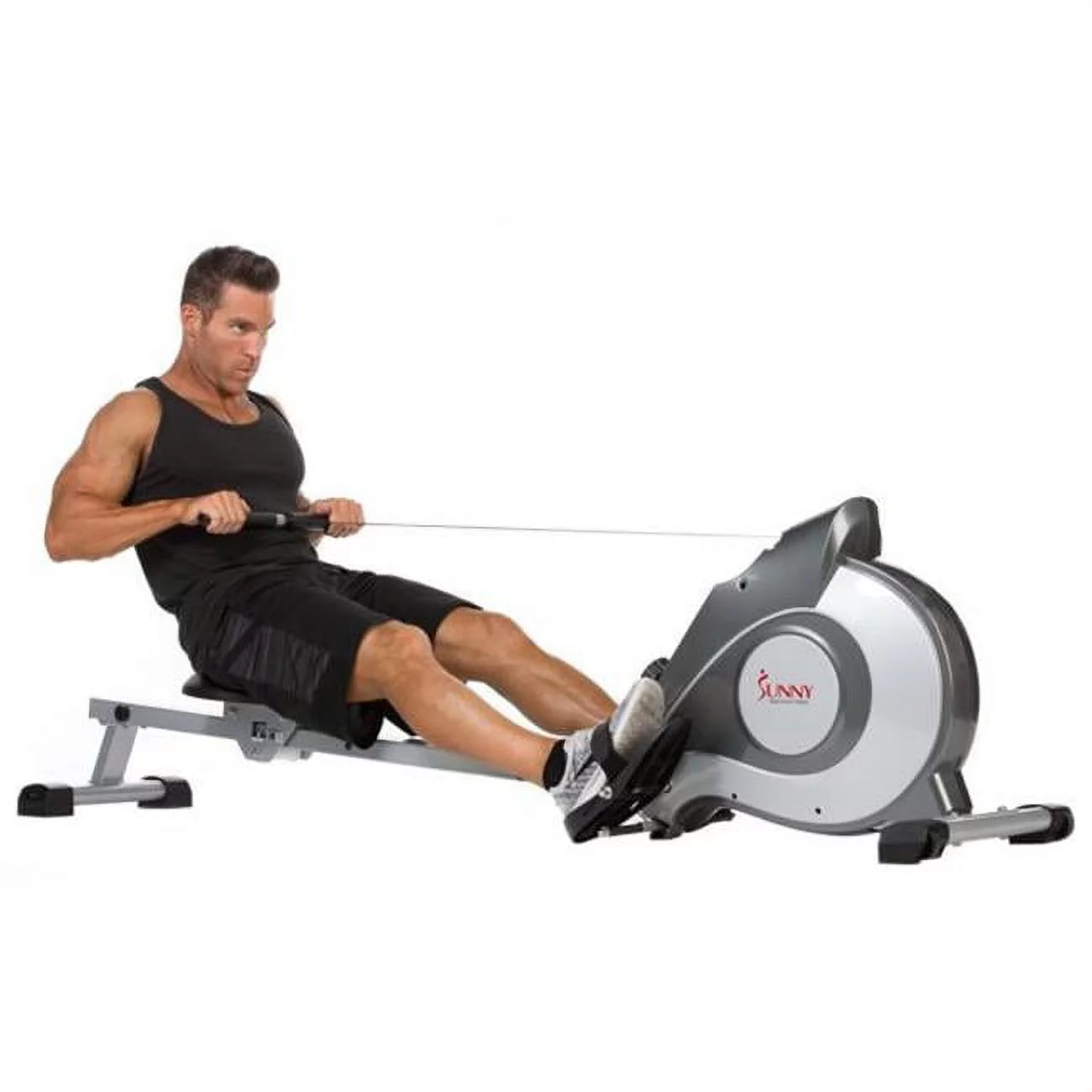 Sunny Health & Fitness Magnetic Rowing Machine – Smooth, Quiet Resistance, LCD Monitor, Foldable Design