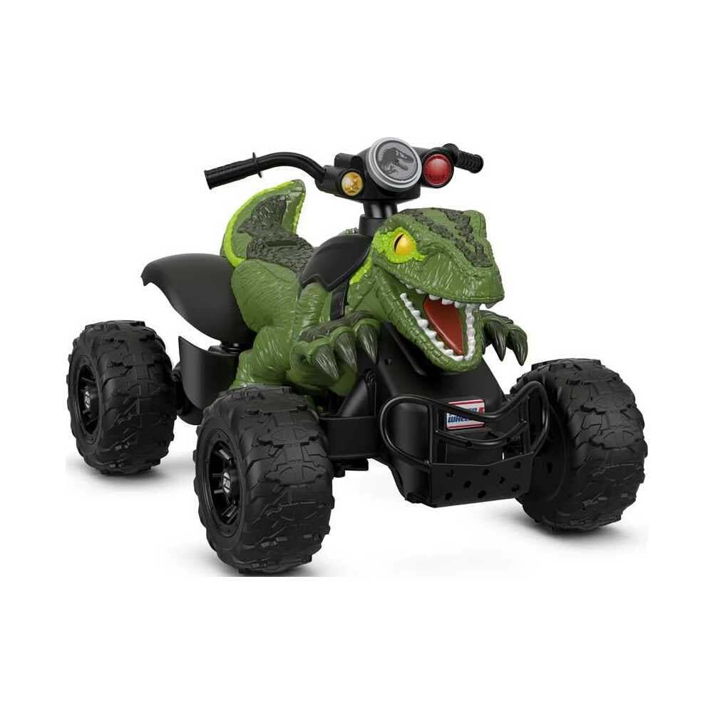 Fisher-Price Power Wheels Jurassic World Dino Racer Ride-On ATV, Green Dinosaur Toy