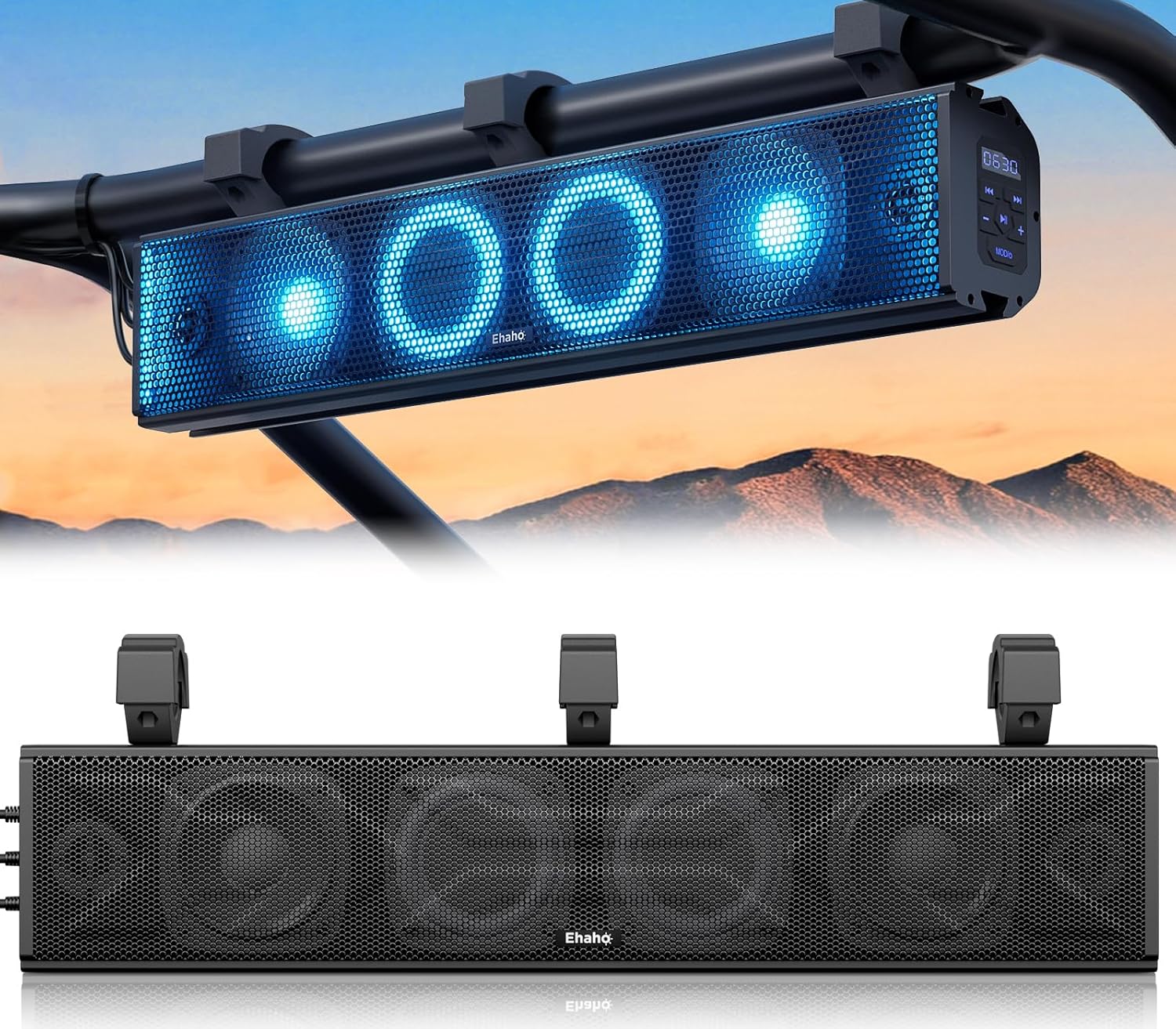 BOSS Audio 25′′ UTV/ATV Bluetooth Sound Bar with RGB Lighting, Waterproof, Compatible with Polaris RZR Can-Am