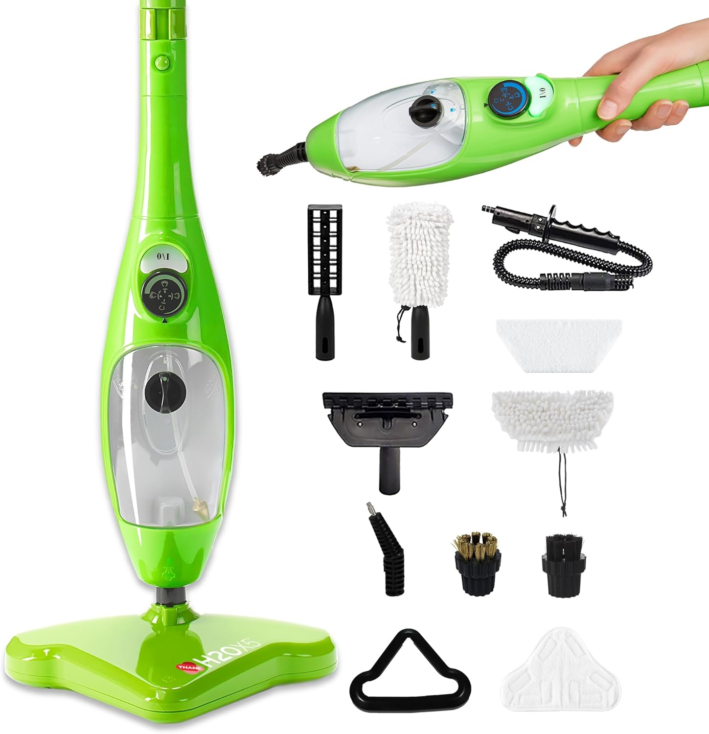 H2O MOP® X5 Steam Mop and Handheld Steam Cleaner For Cleaning Hardwood and Kitchen Tile Floors  Grout Cleaner  Upholstery Cleaner and Carpets