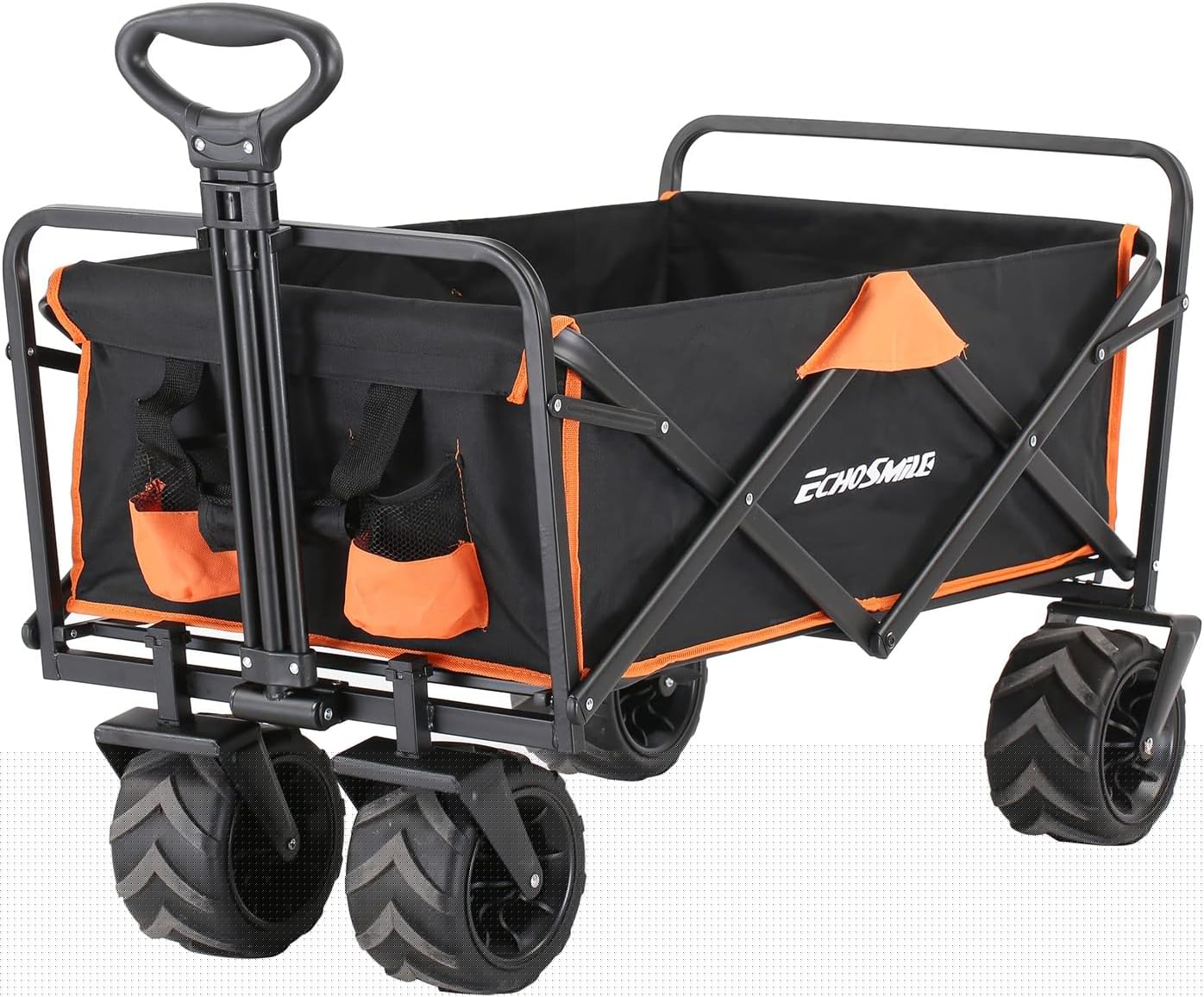 EchoSmile Collapsible Heavy-Duty Wagon, 350lbs Capacity, All-Terrain Wheels, Adjustable Handle, Outdoor Use