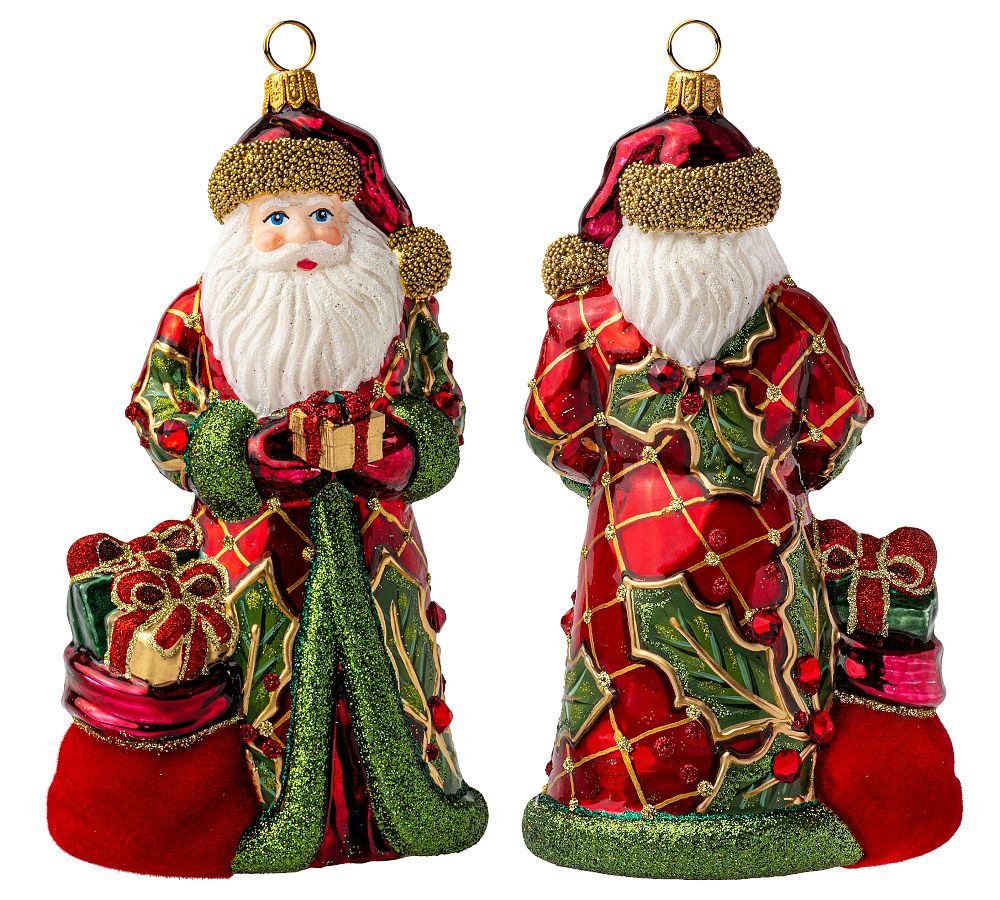 Handmade Heirloom Iconic Christmas Santa Ornaments