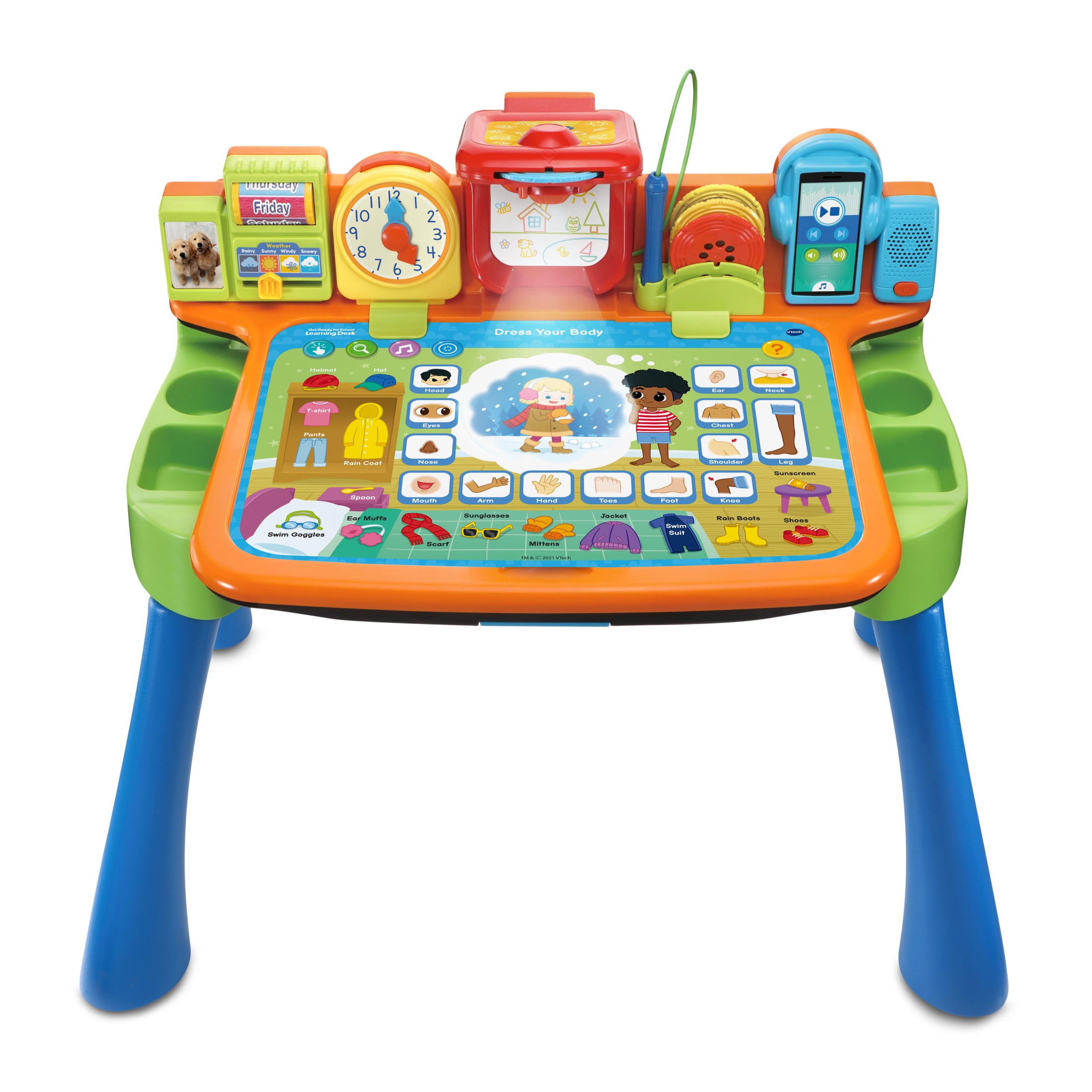 VTech Get Ready for School 5-in-1 Interactive Learning Desk for Toddlers with Projector & Music Player