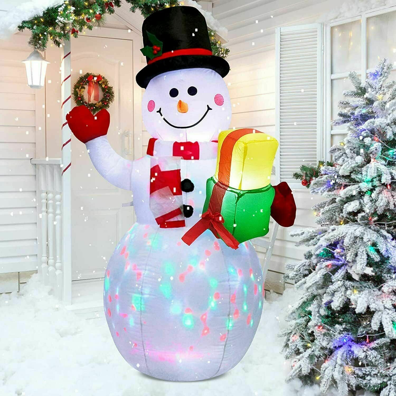 5ft Inflatable Snowman with Rotating LED Lights – Waterproof Outdoor Christmas Yard Decoration by [Brand Name]