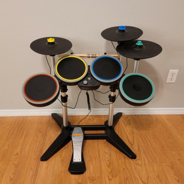 Xbox One X/S Rock Band 4 *Drums Set *3X Pro-Cymbals RB Kick Pedal Sticks TESTED