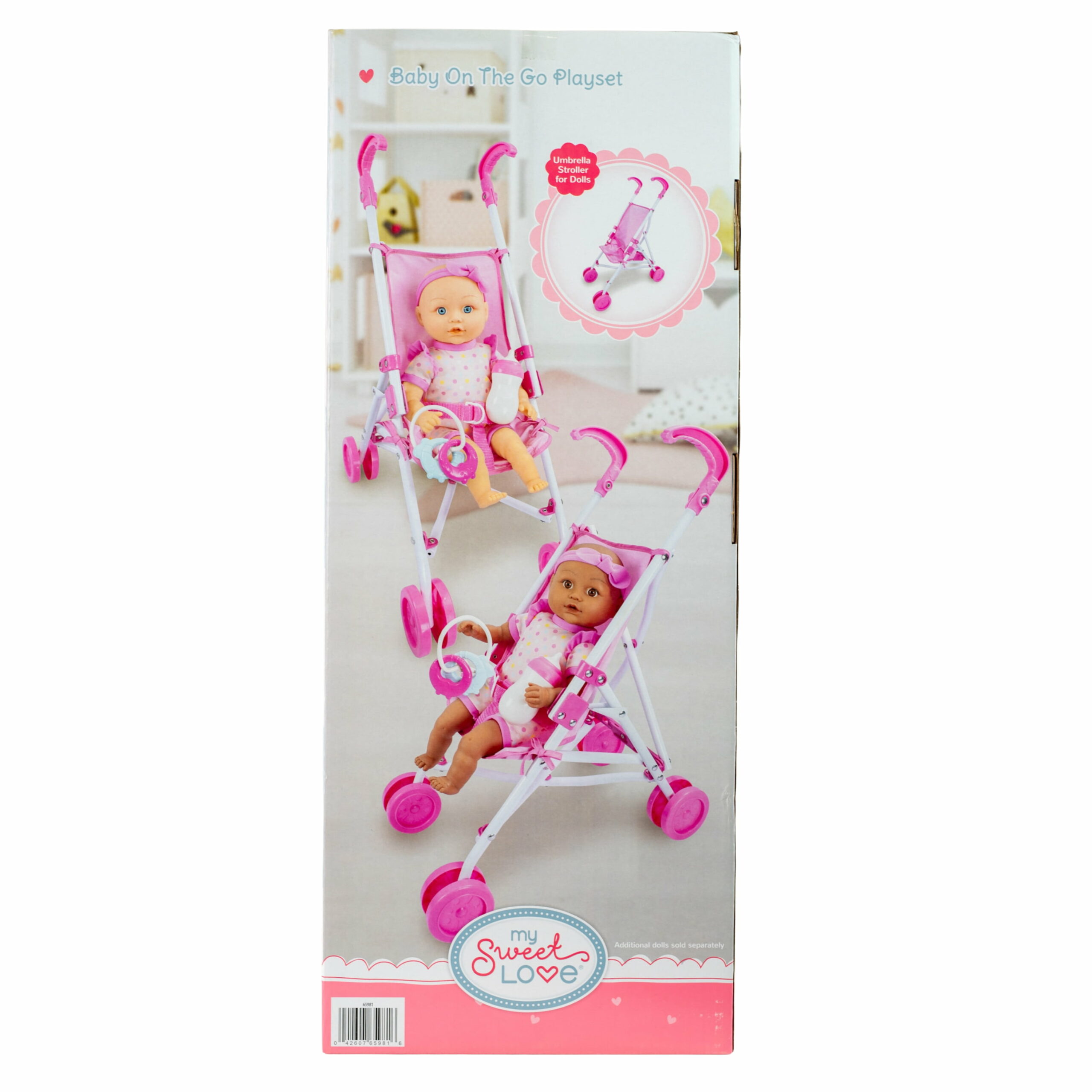 My Sweet Love Baby Doll & Stroller Set, Dark Skintone, 5-Piece Toy Set for Toddlers