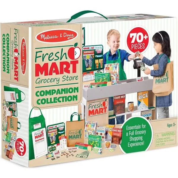 Melissa & Doug Fresh Mart Grocery Store Companion Set, 70-Piece Playset for Ages 3+