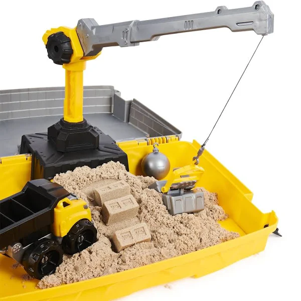 Kinetic Sand Construction Site Playset with Vehicle & Brick Mold for Kids Aged 3+